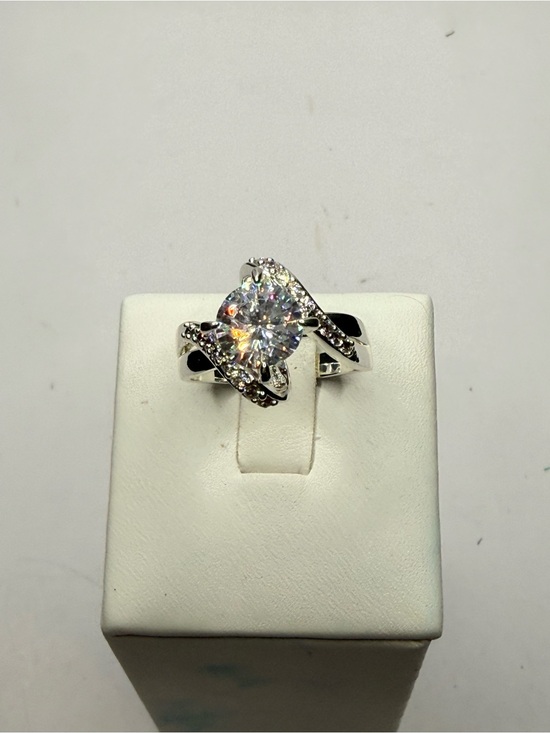 Charter Club Jewelry - Charter club Silver Plated Cubic Zirconia Bypass Ring Size 9 w/ Box